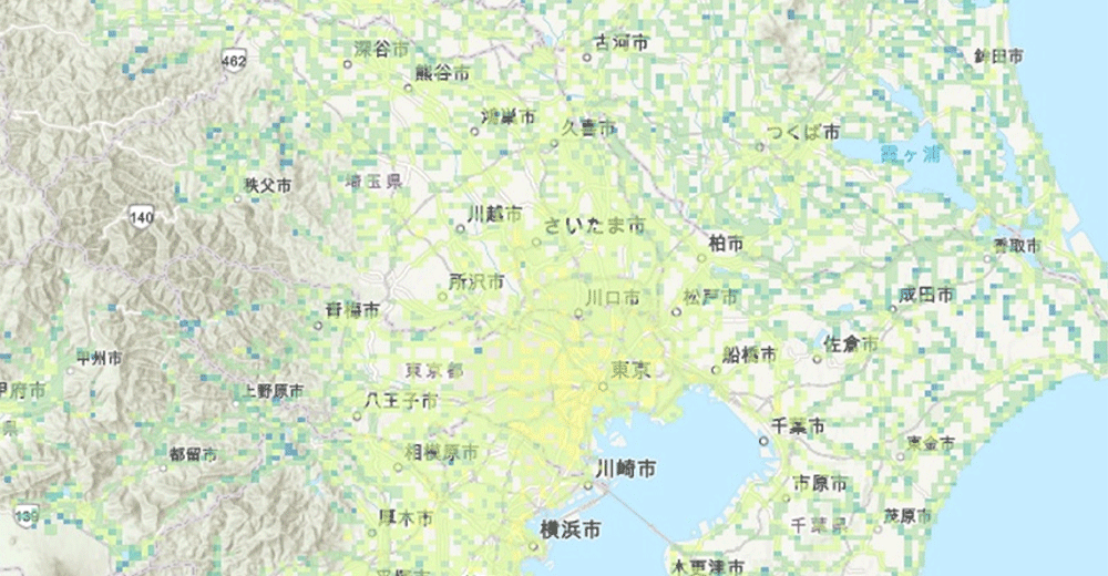 日本全国主要都市の電波の強さを明らかに